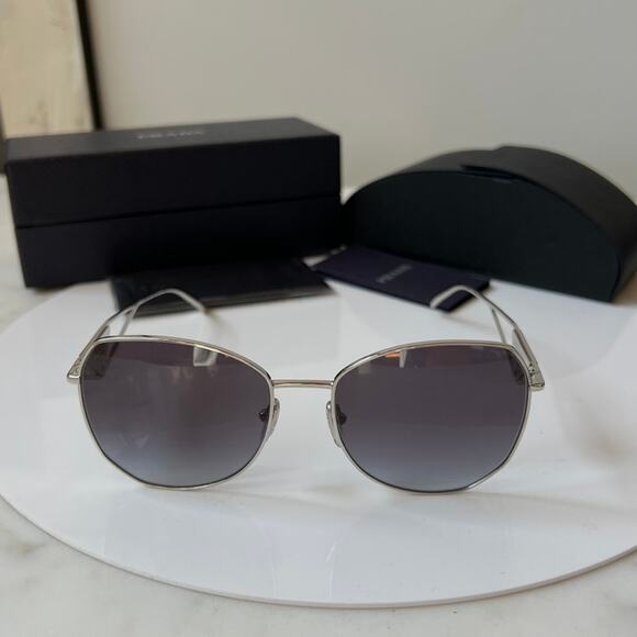 NEW Prada PR57YS Sunglasses in Silver Grey Gradient - Picture 7 of 11
